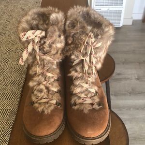 Lilliana Microsuede Faux Fur Lace-Up boots